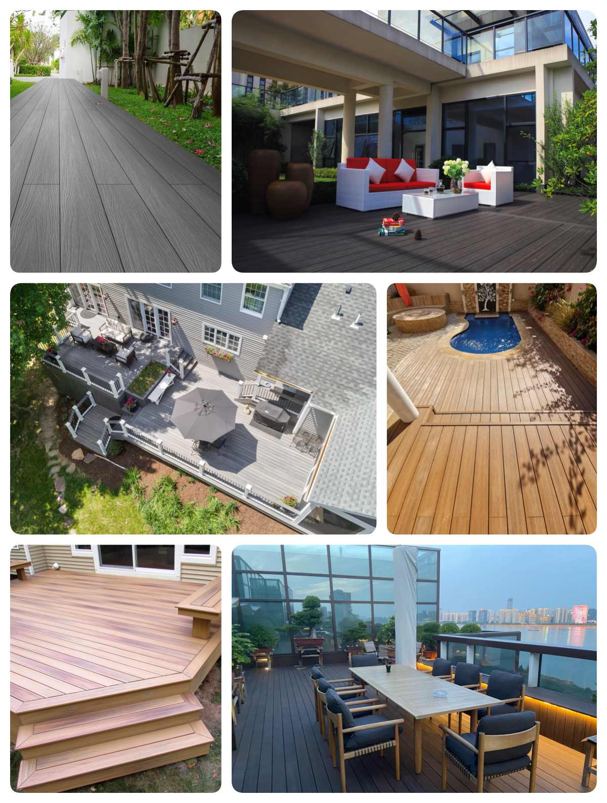 Composite Structure Co-Extruded WPC Decking Flooring