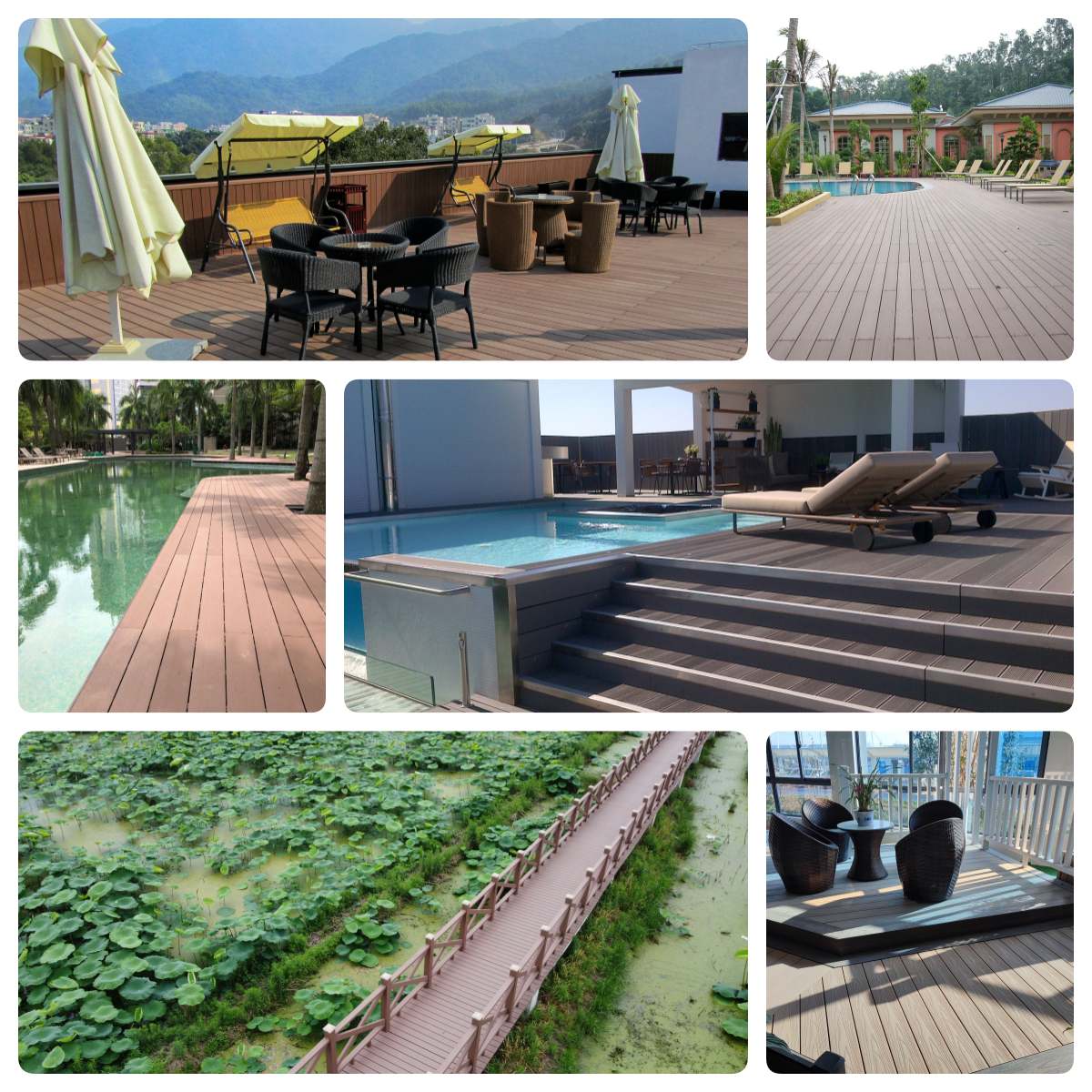 Outdoor Decorative Deep Embossed wpc Deck Flooring